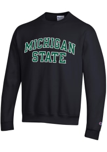 Champion Michigan State Spartans Mens Black Arch Twill Long Sleeve Crew Sweatshirt