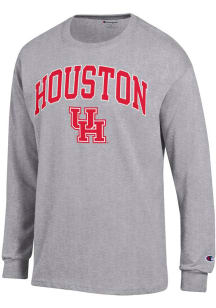 Champion Houston Cougars Grey Arch Mascot Long Sleeve T Shirt