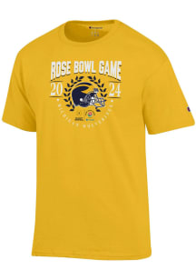 Champion Michigan Wolverines Gold 2023 Laurel Helmet CFP Bound Short Sleeve T Shirt