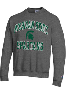 Champion Michigan State Spartans Mens Grey Number 1 Long Sleeve Crew Sweatshirt