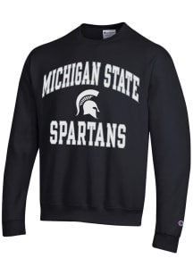 Champion Michigan State Spartans Mens Black Number 1 Long Sleeve Crew Sweatshirt