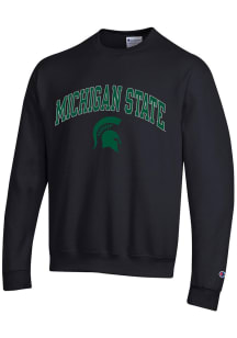 Champion Michigan State Spartans Mens Black Arch Mascot Long Sleeve Crew Sweatshirt