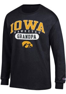 Champion Iowa Hawkeyes Black Grandpa Pill Long Sleeve T Shirt