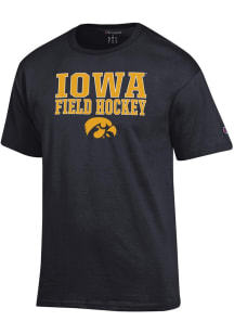 Champion Iowa Hawkeyes Black Stacked Field Hockey Short Sleeve T Shirt