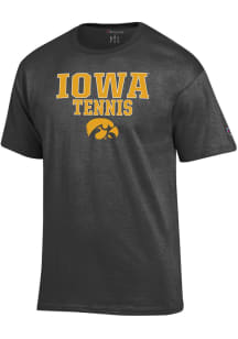 Champion Iowa Hawkeyes Charcoal Stacked Tennis Short Sleeve T Shirt