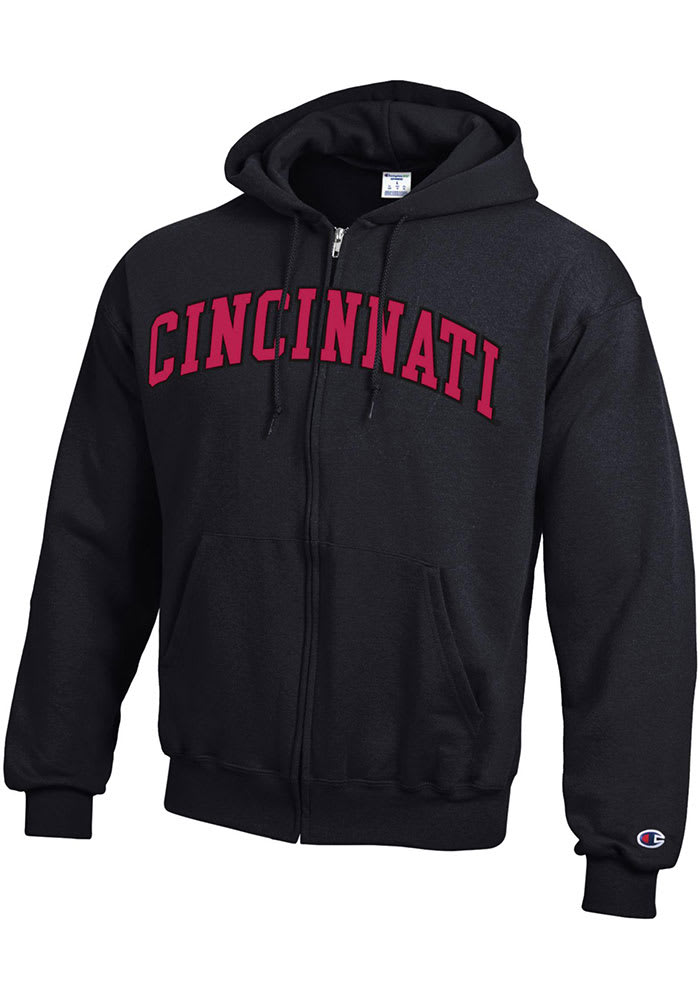 Champion Cincinnati Bearcats Mens Black Twill Arch Name Long Sleeve Full Zip Jacket