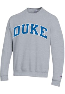 Champion Duke Blue Devils Mens Grey Arch Name Long Sleeve Crew Sweatshirt