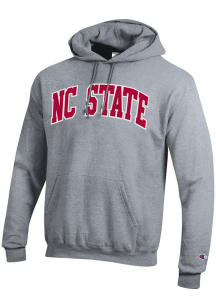Champion NC State Wolfpack Mens Grey Arch Name Long Sleeve Hoodie