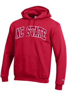 Champion NC State Wolfpack Mens Red Arch Name Long Sleeve Hoodie
