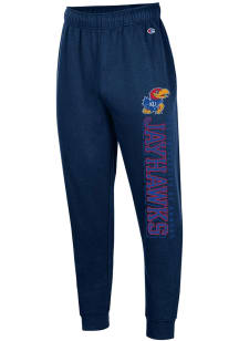 Champion Kansas Jayhawks Mens Navy Blue Stadium Fleece Cargo Sweatpants