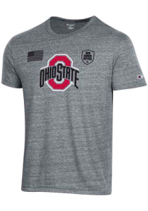 Champion Ohio State Buckeyes Grey Primary Logo Our Honor Defend Short Sleeve Fashion T Shirt