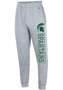 Mens Michigan State Spartans Grey Champion Stadium Fleece Cargo Sweatpants