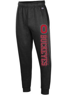 Mens Ohio State Buckeyes Black Champion Stadium Fleece Cargo Sweatpants