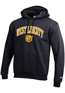 Champion West Liberty Hilltoppers Mens Black Arch Mascot Long Sleeve Hoodie