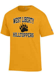 Champion West Liberty Hilltoppers Gold Number 1 Design Short Sleeve T Shirt