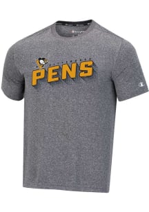 Champion Pittsburgh Penguins Grey Heathered Impact Short Sleeve T Shirt