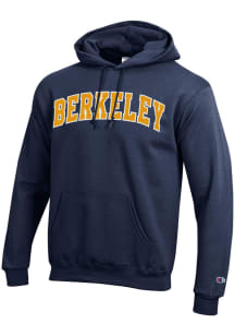 Champion Cal Golden Bears Mens Navy Blue Arch Name Long Sleeve Hoodie