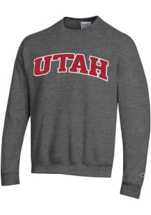Champion Utah Utes Mens Charcoal Arch Name Long Sleeve Crew Sweatshirt
