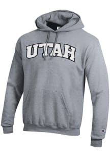 Champion Utah Utes Mens Grey Arch Name Long Sleeve Hoodie