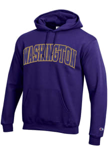 Champion Washington Huskies Mens Purple Arch Name Long Sleeve Hoodie