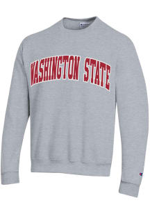 Champion Washington State Cougars Mens Grey Arch Name Long Sleeve Crew Sweatshirt