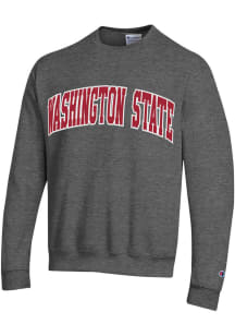 Champion Washington State Cougars Mens Charcoal Arch Name Long Sleeve Crew Sweatshirt