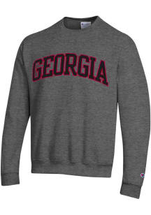 Champion Georgia Bulldogs Mens Charcoal Arch Name Long Sleeve Crew Sweatshirt