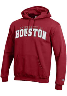 Champion Houston Cougars Mens Red Arch Name Long Sleeve Hoodie