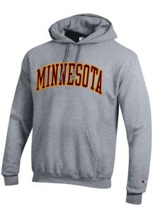 Mens Minnesota Golden Gophers Grey Champion Arch Name Hooded Sweatshirt