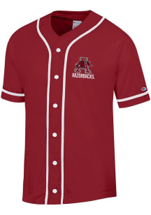 Champion Arkansas Razorbacks Mens Cardinal Super Fan Button Down Jersey