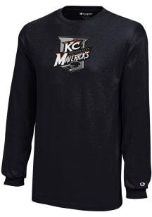 Champion Kansas City Mavericks Youth Black Shield Long Sleeve T-Shirt