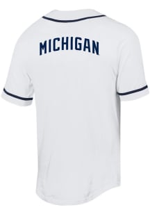 Mens Michigan Wolverines White Champion Super Fan Button Down Jersey