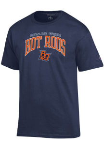 Champion Bowling Green Hot Rods Navy Blue Team Name and Logo Short Sleeve T Shirt