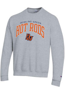 Champion Bowling Green Hot Rods Mens Grey Team Name and Logo Long Sleeve Crew Sweatshirt