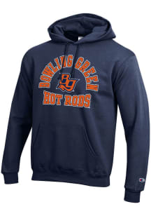 Champion Bowling Green Hot Rods Mens Navy Blue Arch Name Long Sleeve Hoodie