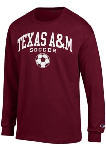 Champion Texas A&amp;M Aggies Maroon Soccer Long Sleeve T Shirt