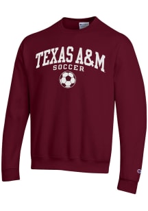Champion Texas A&amp;M Aggies Mens Maroon Soccer Long Sleeve Crew Sweatshirt