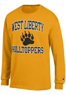 Champion West Liberty Hilltoppers Gold Number 1 Design Long Sleeve T Shirt
