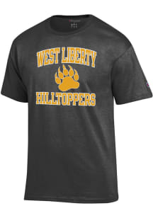Champion West Liberty Hilltoppers Grey Number 1 Design Short Sleeve T Shirt