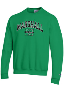 Champion Marshall Thundering Herd Mens Kelly Green Arch Mascot Long Sleeve Crew Sweatshirt