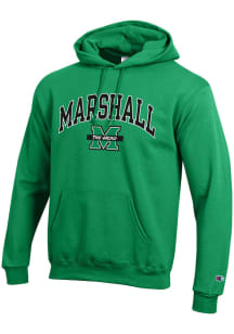 Champion Marshall Thundering Herd Mens Kelly Green Arch Mascot Long Sleeve Hoodie
