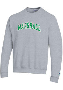 Champion Marshall Thundering Herd Mens Grey Arch Name Long Sleeve Crew Sweatshirt