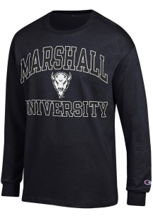 Champion Marshall Thundering Herd Black Number 1 Design Long Sleeve T Shirt