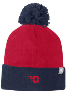 Champion Dayton Flyers Red Two Color Cuffed Beanie Pom Mens Knit Hat