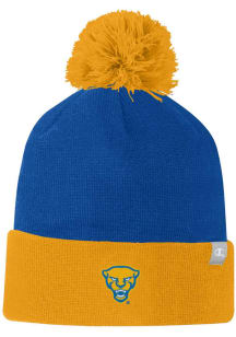 Champion Pitt Panthers Blue Two Color Cuffed Beanie Pom Mens Knit Hat
