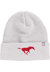 Champion SMU Mustangs White Unisex Cuff Beanie Womens Knit Hat