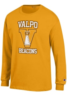 Champion Valparaiso Beacons Gold Number 1 Design Long Sleeve T Shirt