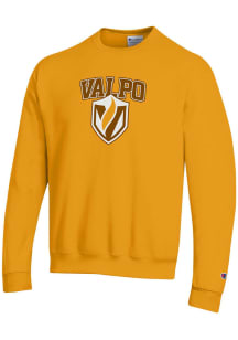 Champion Valparaiso Beacons Mens Gold Primary Logo Long Sleeve Crew Sweatshirt