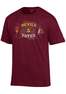 Champion Arizona State Sun Devils Maroon Duel in the Desert Hockey Short Sleeve T Shirt