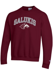 Champion Southern Illinois Salukis Mens Maroon Arch Mascot Long Sleeve Crew Sweatshirt